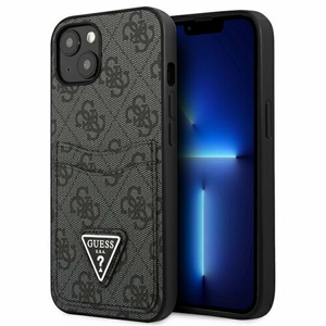 Guess case for iPhone 13 6,1" black GUHCP13MP4TPK HC 4G Double Card Triangle
