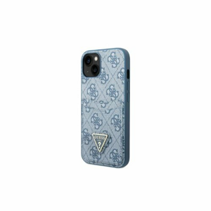 Guess case for iPhone 13 6,1" GUHCP13MP4TPB blue hardcase 4G Triangle Logo Cardslot