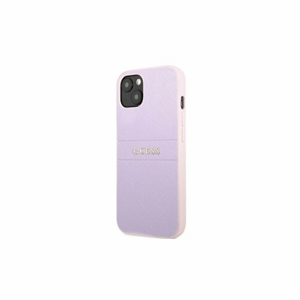 Guess case for iPhone 13 6,1" GUHCP13MPSASBPU purple hard case Saffiano Hot Stamp & Metal Logo