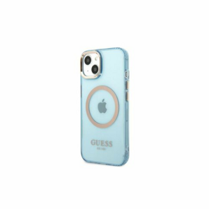 Guess case for iPhone 13 6,1" GUHMP13MHTCMB blue hard case Gold Outline Translucent MagSafe