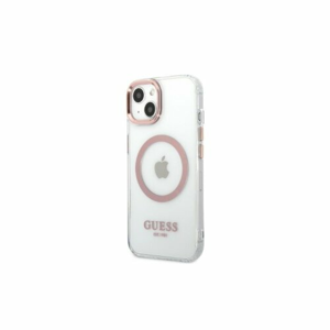 Guess case for iPhone 13 6,1" GUHMP13MHTRMP pink hard case Metal Outline Magsafe