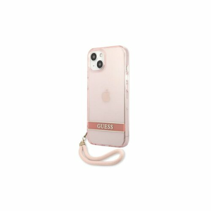 Guess case for iPhone 13 mini 5,4" GUHCP13SHTSGSP pink hard case Translucent Stap