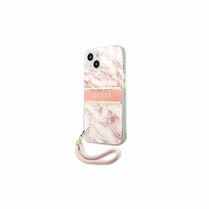 Guess case for iPhone 13 mini 5,4" GUHCP13SKMABPI pink hard case Marble Strap