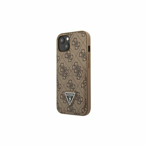 Guess case for iPhone 13 Mini 5,4" GUHCP13SP4TPW brown hardcase 4G Triangle Logo Cardslot