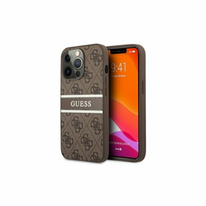 Guess case for iPhone 13 Pro / 13 6,1" GUHCP13L4GDBR brown hard case 4G Stripe