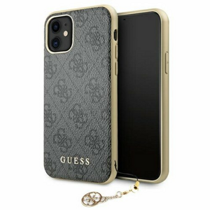 Guess case for iPhone 13 Pro / 13 6,1" GUHCP13LGF4GGR grey hard case 4G Charms Collection