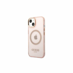 Guess case for iPhone 13 Pro / 13 6,1" GUHMP13LHTCMP pink hard case Gold Outline Translucent M