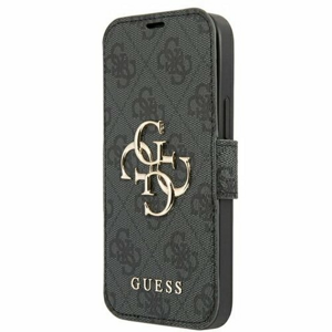 Guess case for iPhone 13 Pro Max 6,7" GUBKP13X4GMGGR grey book case 4G Big Metal Logo