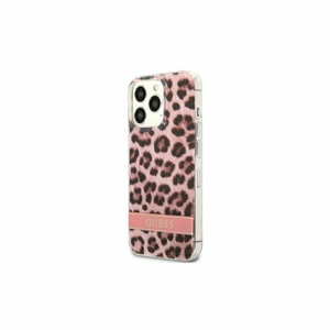 Guess case for IPhone 13 Pro Max 6,7" GUHCP13XHSLEOP hard case pink Leopard Electro Stripe