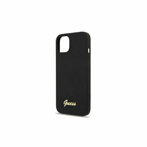 Guess case for iPhone 13 Pro Max 6,7" GUHMP13XLSLMGBK black hardcase Silicone Script Gold Logo