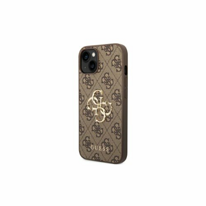 Guess case for iPhone 14 6,1" GUHCP14S4GMGBR brown PU Leather 4G Big Metal Logo