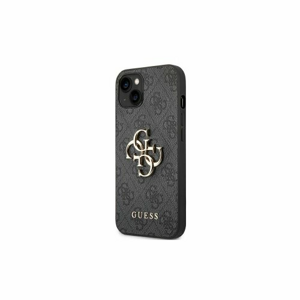 Guess case for iPhone 14 6,1" GUHCP14S4GMGGR gray PU Leather 4G Big Metal Logo