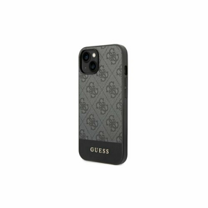 Guess case for iPhone 14 6,1" GUHCP14SG4GLGR gray PC/TPU 4G PU case with Bottom Stripe Metal L
