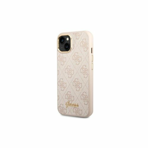 Guess case for iPhone 14 6,1" GUHCP14SHG4SHP pink HC PC/TPU 4G PU Metal Outline Script
