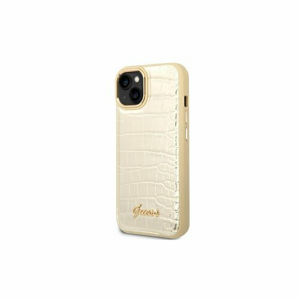 Guess case for iPhone 14 6,1" GUHCP14SHGCRHD gold hardcase Croco Collection