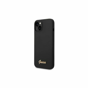 Guess case for iPhone 14 6,1" GUHCP14SSLSMK black hard case Silicone Vintage Gold Logo