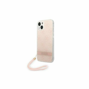 Guess case for iPhone 14 6,1" GUOHCP14SH4STP pink HC PC/TPU Print 4G Cord