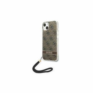 Guess case for iPhone 14 6,1" GUOHCP14SH4STW brown HC PC/TPU Print 4G Cord