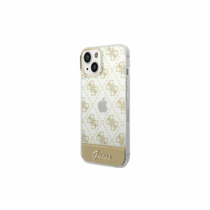 Guess case for iPhone 14 Plus 6,7" GUHCP14MHG4MHG gold hardcase 4G Pattern Script