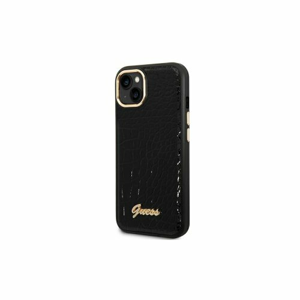 Guess case for iPhone 14 Plus 6,7" GUHCP14MHGCRHK black HC PU Croco Metal Outline