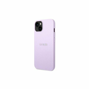 Guess case for iPhone 14 Plus 6,7" GUHCP14MPSASBPU purple PU Leather case Saffiano with Metal