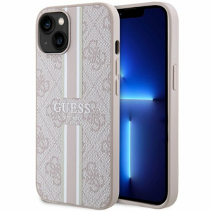 Guess case for iPhone 14 Plus 6,7" GUHMP14MP4RPSP pink harcase Magsafe 4G Printed Stripes