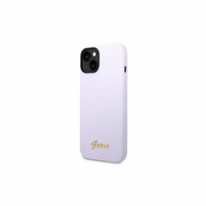 Guess case for iPhone 14 Pro 6,1" GUHCP14LSLSMU purple hard case Silicone Vintage Gold Logo