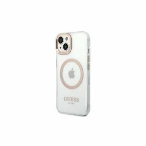 Guess case for iPhone 14 Pro 6,1" GUHMP14LHTRMD gold HC Magsafe Metal Outline