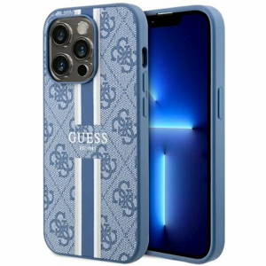 Guess case for iPhone 14 Pro Max 6,7" GUHMP14XP4RPSB blue hardcase Magsafe 4G Printed Stripes