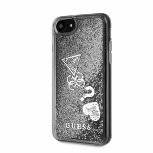 Guess case for iPhone 7 / 8 / SE 2020 GUHCI8GLHFLSI silver hard case Glitter Hearts