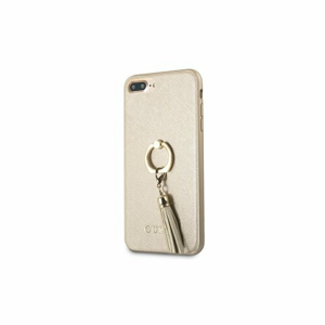 Guess case for iPhone 7 Plus / 8 Plus GUHCI8LRSSABE beige hard case Saffiano with ring stand