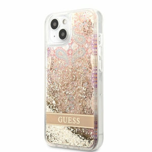 Guess Liquid Glitter Paisley Zadní Kryt pro iPhone 13 mini Gold