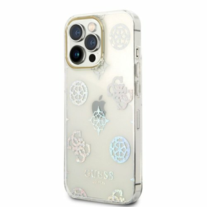 Guess PC/TPU Peony Glitter Zadní kryt pro iPhone 14 Pro Max White