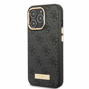Guess PU 4G MagSafe Kompatibilní Zadní Kryt pro iPhone 13 Pro Max Black