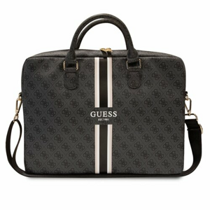 Guess PU 4G Printed Stripes Computer Bag 15/16" Black