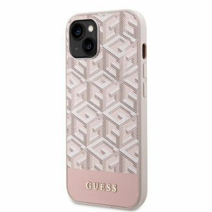 Guess PU G Cube MagSafe Kompatibilní Zadní Kryt pro iPhone 13 Pink