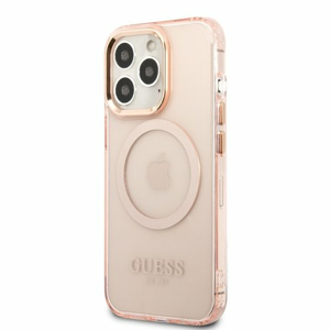 Puzdro Guess Translucent MagSafe iPhone 13 Pro - ružové