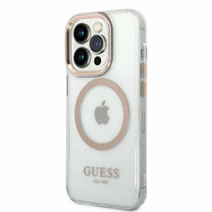 Puzdro Guess Transparent MagSafe iPhone 14 Pro - zlaté