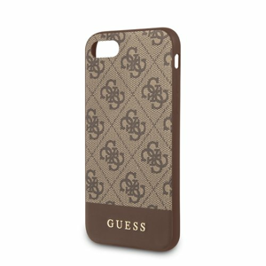 GUHCI8G4GLBR Guess 4G Stripe Kryt pro iPhone 7/8/SE2020 Brown