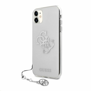 GUHCN61KS4GSI Guess TPU Big 4G Logo Silver Zadní Kryt pro iPhone 11 Transparent