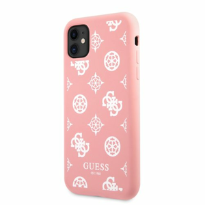 GUHCN61LSPEWPI Guess Liquid Silicone White Peony Zadní Kryt pro iPhone 11 Pink