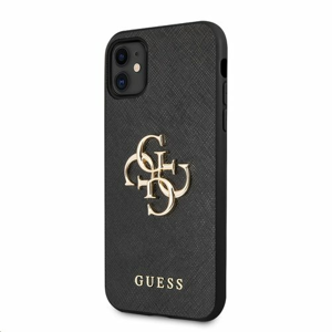 GUHCN61SA4GGBK Guess PU Saffiano Big 4G Metal Logo Zadní Kryt pro iPhone 11 Black