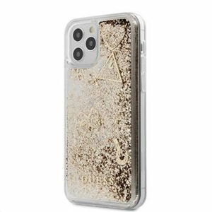 GUHCP12LGLHFLGO Guess Liquid Glitter Charms Zadní Kryt pro iPhone 12 Pro Max 6.7 Gold