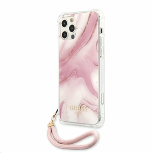 GUHCP12LKSMAPI Guess TPU Marble Zadní Kryt pro iPhone 12 Pro Max Pink