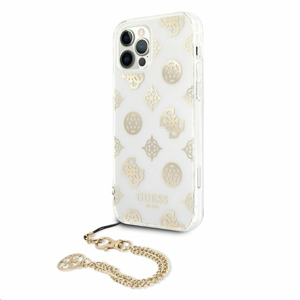 GUHCP12LKSPEGO Guess PC Chain Peony Zadní Kryt pro iPhone 12 Pro Max Gold