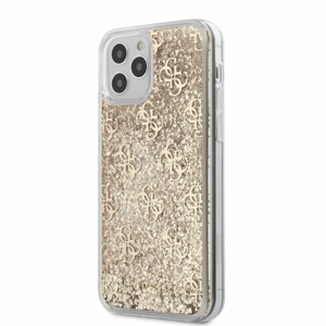 GUHCP12LLG4GSLG Guess 4G Liquid Glitter Zadní Kryt pro iPhone 12 Pro Max 6.7 Gold