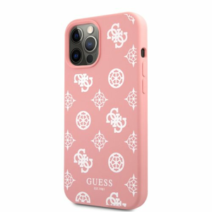 GUHCP12LLSPEWPI Guess Liquid Silicone White Peony Zadní Kryt pro iPhone 12 Pro Max Pink