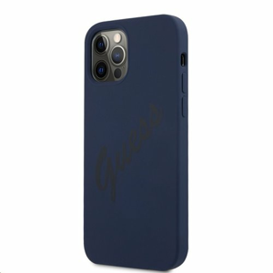 GUHCP12LLSVSBL Guess Silicone Vintage Zadní Kryt pro iPhone 12 Pro Max 6.7 Blue