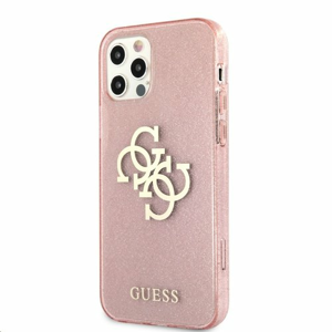 Puzdro Guess GUHCP12LPCUGL4GPI TPU Big 4G Full Glitter iPhone 12 Pro Max - ružové