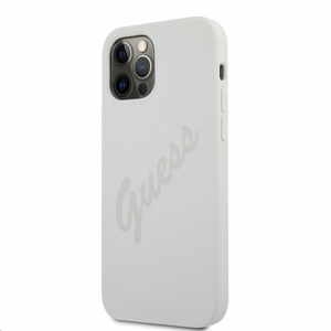 GUHCP12MLSVSCR Guess Silicone Vintage Zadní Kryt pro iPhone 12/12 Pro 6.1 Cream